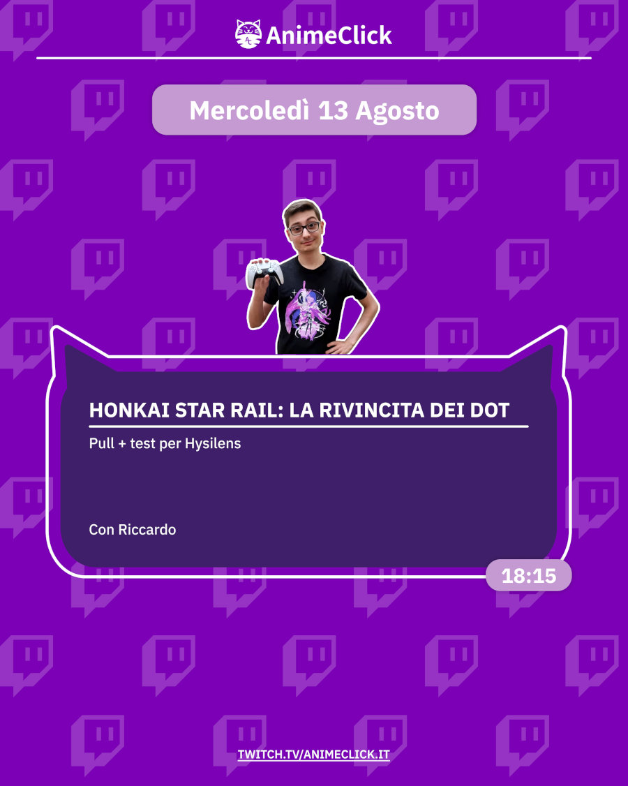 AnimeClick su Twitch: programma dall'11 al 17 agosto